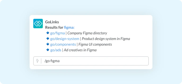 Go Links® search in slack